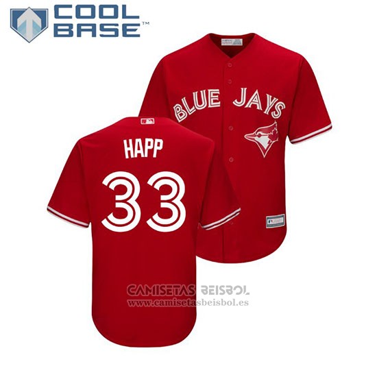 Camiseta Beisbol Nino Toronto Blue Jays J.a. Happ Cool Base Replica Scarlet